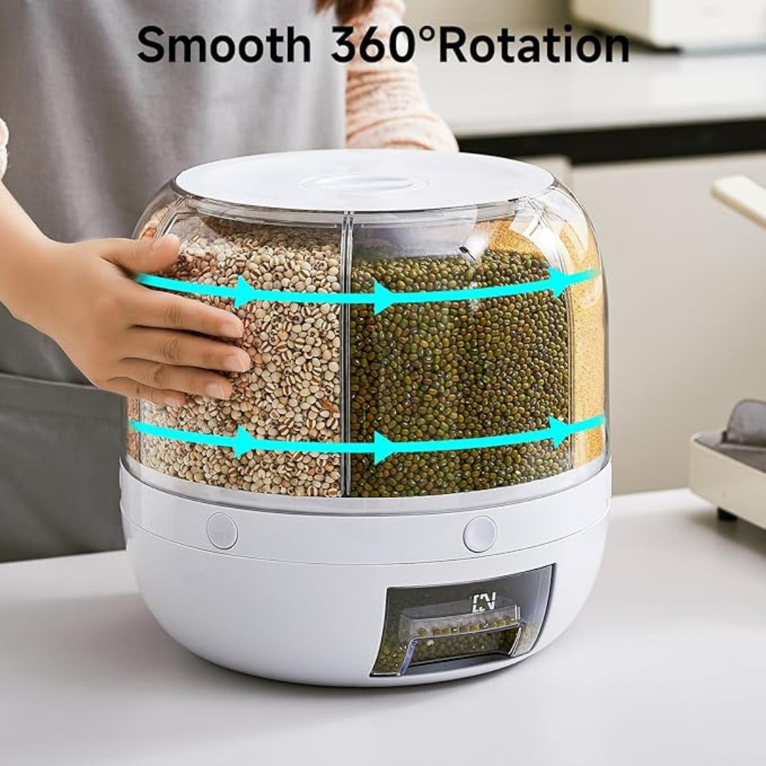 NutriVault Pro de ultima generación almacenamiento de granos, 6 rejillas, salida con un solo clic.